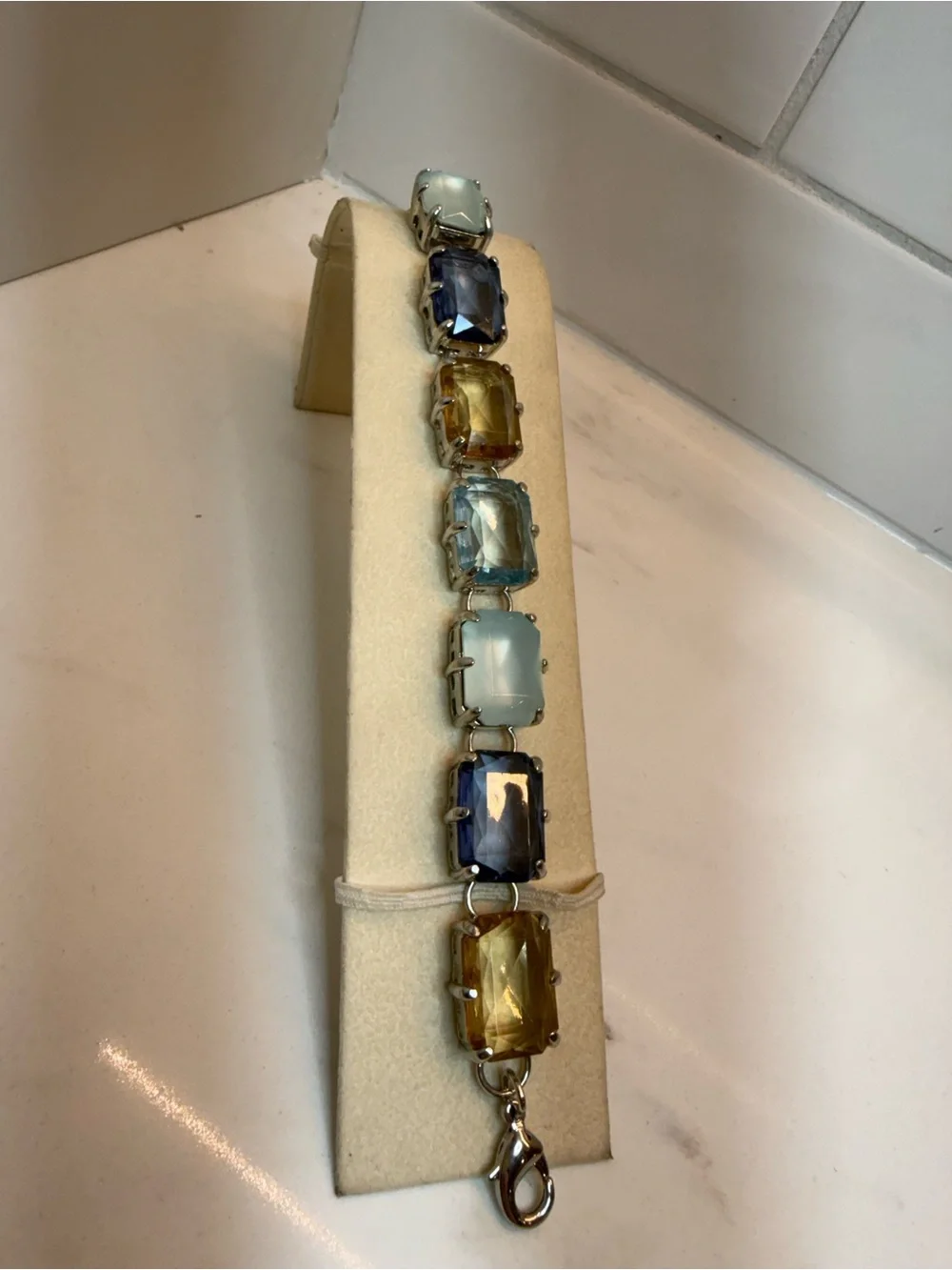 R.J. Graziano Statement Bracelet Multi Stone Gold Tone - Picture 7 of 15